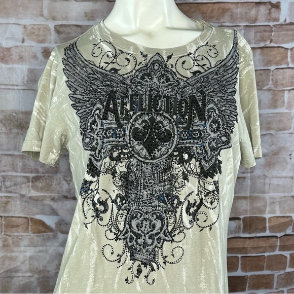 Affliction Women’s Graphic Short Sleeve Cut Out T-Shirt -Various Sizes -NWT - Picture 3 of 12
